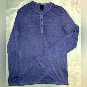 Blue Long Sleeve Henley